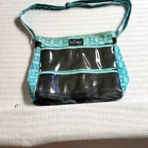 Luci Bags Expandable Washable ZippetedTeal Blue & Yellow‎ Crossbody Bag